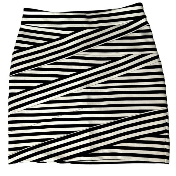 EXPRESS Black and White Striped Skirt - Picture 2 of 8